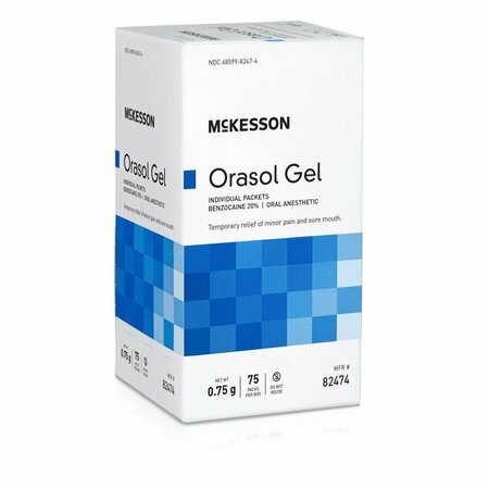 MCKESSON Benzocaine Oral Pain Relief Gel, 0.9gm, 900PK 82474